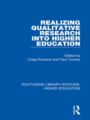 cover image of Realizing Qualitative Research into Higher Education